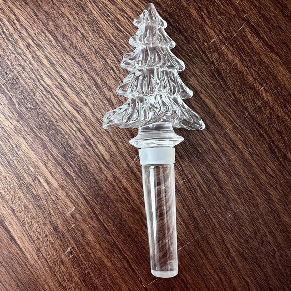 Mikasa Set of 3 Clear Glass Wine Bottle Stoppers Circle Bunch Grapes Xmas Tree - Picture 2 of 10